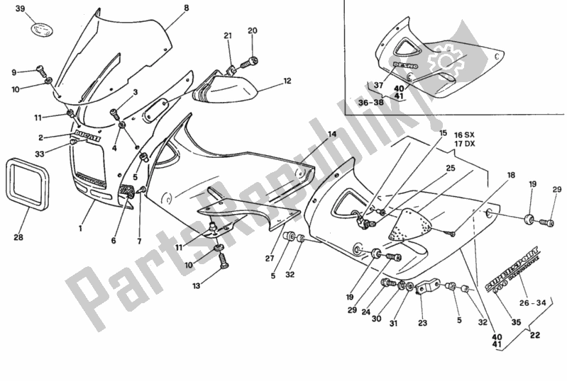 Todas las partes para Medio Carenado de Ducati Supersport 900 SS USA 1996